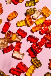 Pectin vs Gelatin Gummies on a table